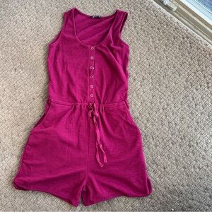 Women’s small rose wine shorts romper sleeveless tank 3” in seam